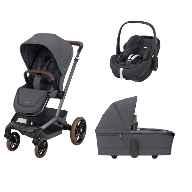 Poussette TRIO FAME avec Nacelle + Cosi PEBBLE 360 Pro Graphite MAXI COSI, Vente en ligne de