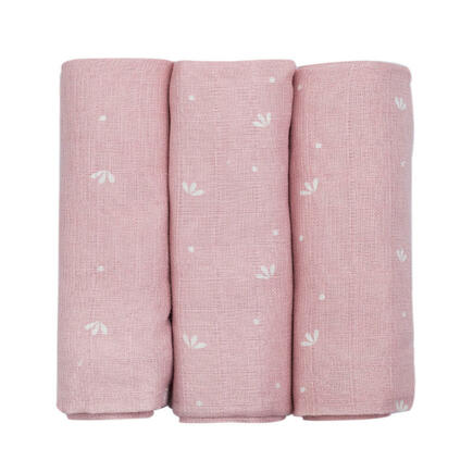 Lot de 3 langes 70x70 cm pétales roses - Rose TROIS KILOS SEPT