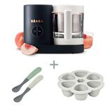 BEABA Babycook NEO Night Blue + Multiportions Silicone 6X90 ml + 2 Cuillères 1er âge