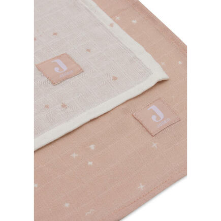 Lot de 2 langes en gaze de coton larges 115x115cm Twinkling - Wild rose JOLLEIN - 2