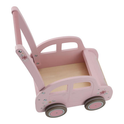 Chariot de marche voiture en bois FSC - Rose LITTLE DUTCH - 2