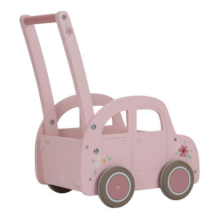 Chariot de marche voiture en bois FSC - Rose LITTLE DUTCH - 5