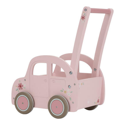 Chariot de marche voiture en bois FSC - Rose LITTLE DUTCH - 4