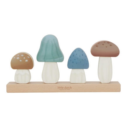 Puzzle champignons a empiler bois fsc LITTLE DUTCH