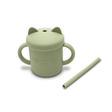 Tasse en silicone avec poignet et paille VERT LORELLI - 3