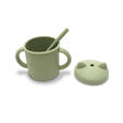 Tasse en silicone avec poignet et paille VERT LORELLI