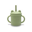 Tasse en silicone avec poignet et paille VERT LORELLI - 2