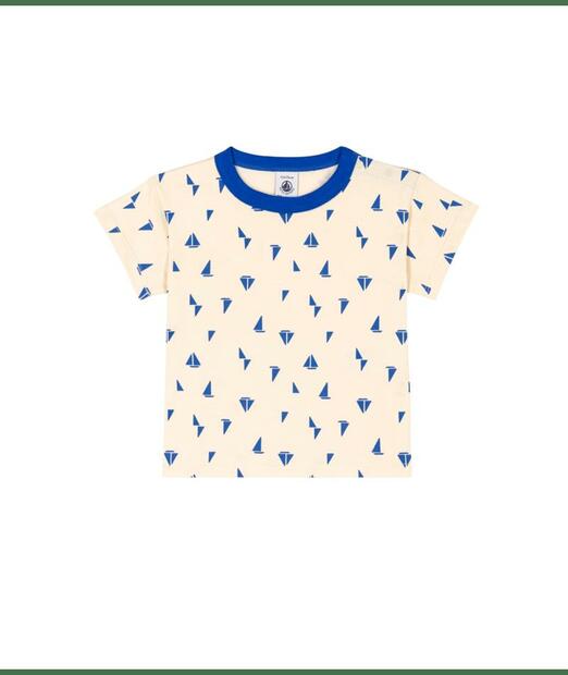 Tee shirt manches courtes avalanche/perse 12 mois PETIT BATEAU