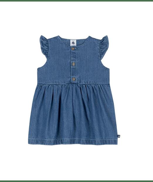 Robe sans manche denim clair 12 mois PETIT BATEAU