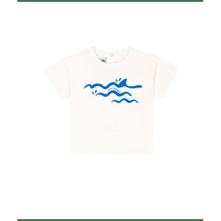 Tee shirt manches courtes marshmallow/porcelana 18 mois PETIT BATEAU