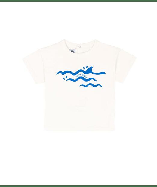 Tee shirt manches courtes marshmallow/porcelana 18 mois PETIT BATEAU