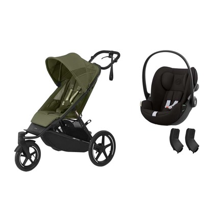 Poussette DUO Avi Spin Moss Green + CLOUD G i-Size Magic Black CYBEX