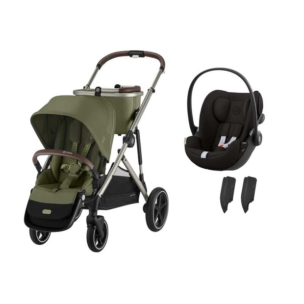 Poussette Duo GAZELLE S Moss Green + CLOUD G i-Size Magic Black CYBEX