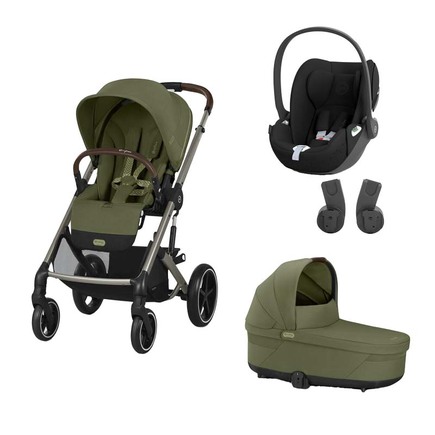 POUSSETTE TRIO Balios S Lux+ Nacelle Moss Green + Cloud T I-Size Sepia Black CYBEX