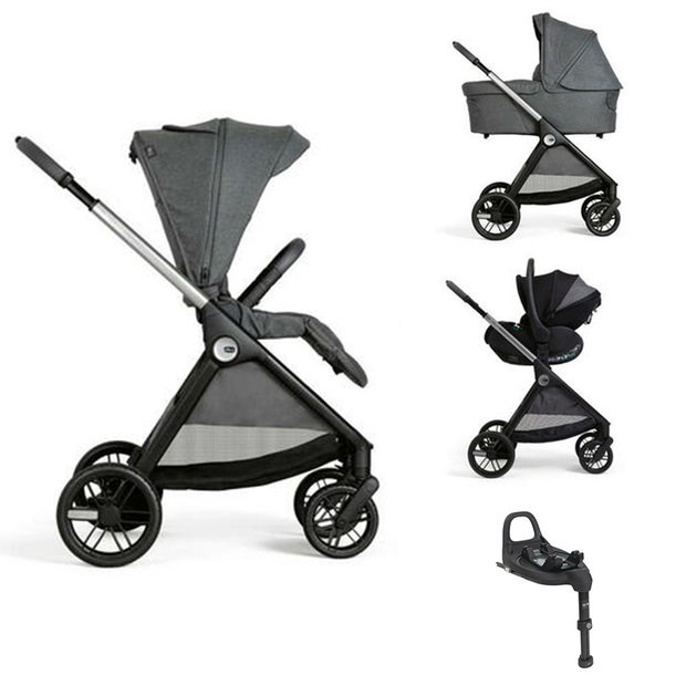 Poussette Trio Bellagio + Nacelle Flexi + Siège-auto First Seat Recline I-size Black Satin + Base à moitié prix CHICCO