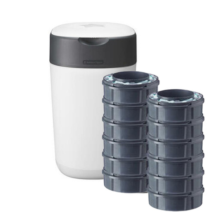 Poubelle à couches Twist & Click Blanc + 12 recharges TOMMEE TIPPEE