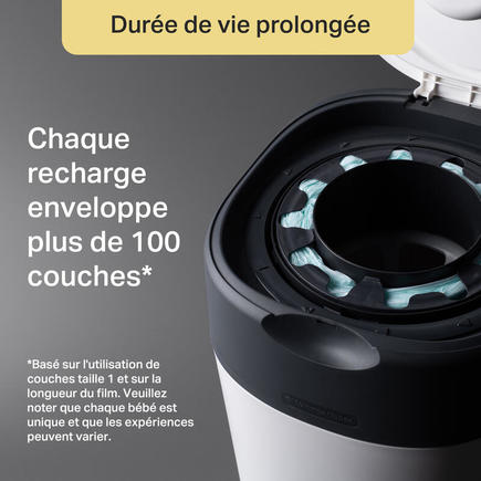 Poubelle à couches Twist & Click Blanc + 1 recharge TOMMEE TIPPEE - 6