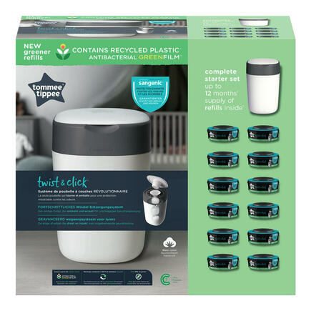 Poubelle à couches Twist & Click Blanc + 12 recharges TOMMEE TIPPEE - 8