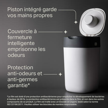 Poubelle à couches Twist & Click Blanc + 12 recharges TOMMEE TIPPEE - 4