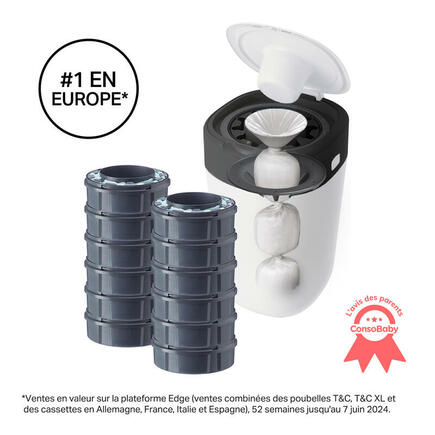 Poubelle à couches Twist & Click Blanc + 12 recharges TOMMEE TIPPEE - 2