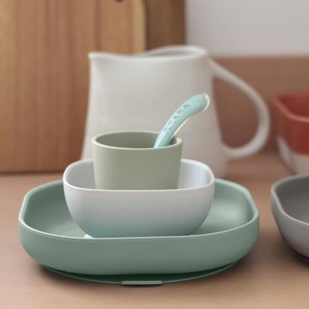 Coffret Repas Silicone 4 Pièce - Sage Green BEABA - 5