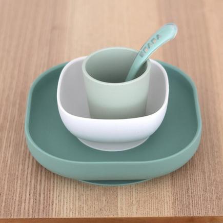 Coffret Repas Silicone 4 Pièce - Sage Green BEABA - 6