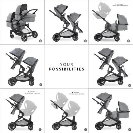 Poussette double Atlantic Twin Mélange Grey HAUCK - 19