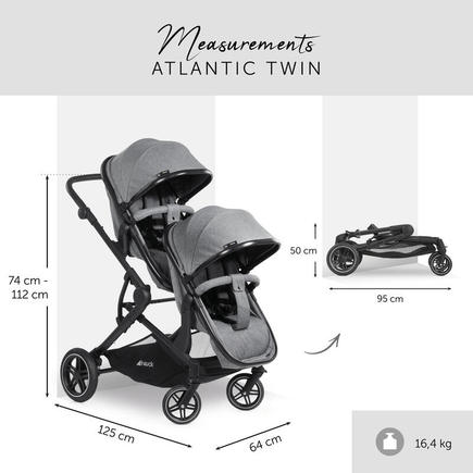 Poussette double Atlantic Twin Mélange Grey HAUCK - 5