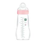 Biberon en verre 260ml Débit 2 0-6m Blush
