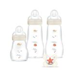 Coffret Biberons en verre 0-6m Lin