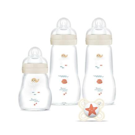 Coffret Biberons en verre 0-6m Lin MAM