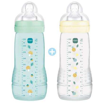Lot de 2 biberons Easy Active 2e âge 330ml 6m Ice Pearl MAM