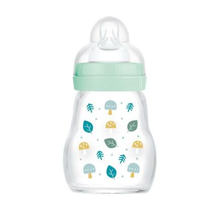 Biberon en verre 170 ml Débit 1 0-6m Aqua MAM - 2