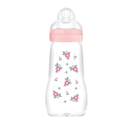Biberon en verre 260ml Débit 2 0-6m Blush MAM - 2