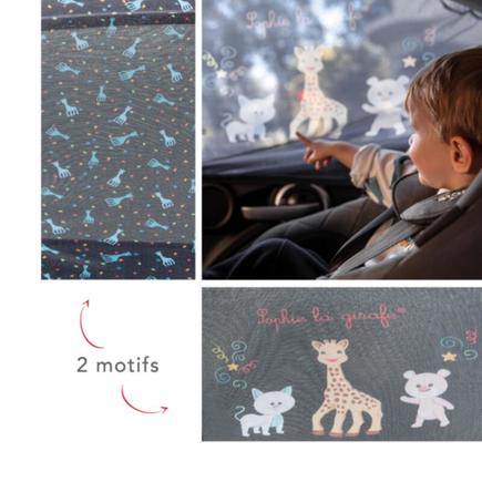 Lots de 2 pare-soleils chaussette Sophie la girafe Noir VULLI - 3