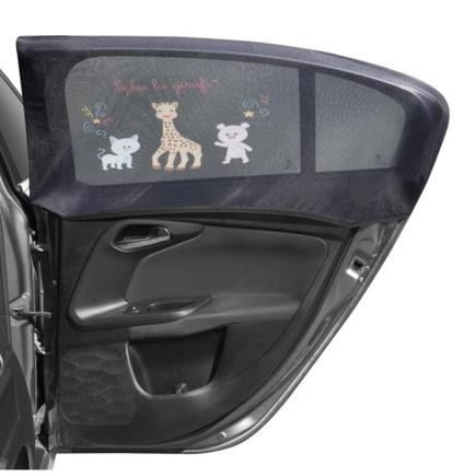 Lots de 2 pare-soleils chaussette Sophie la girafe Noir VULLI