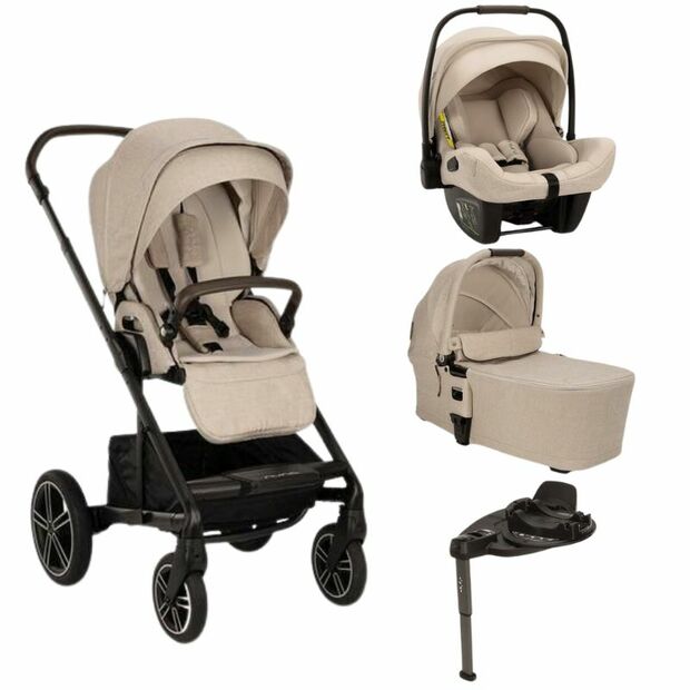 Poussette TRIO Mixx Next + Siège-auto Pipa Next + Nacelle Mixx Biscotti + Base Curv offerte NUNA