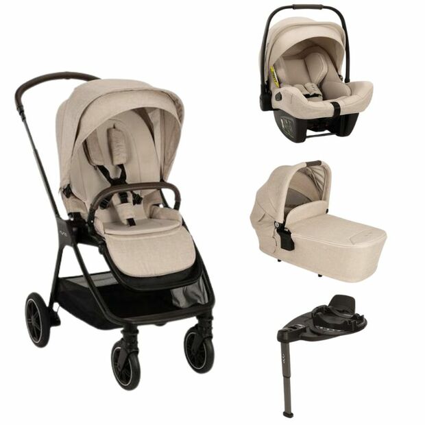 Poussette TRIO Triv Next + Siège-auto Pipa Next + Nacelle Lytl Biscotti + Base Curv offerte NUNA