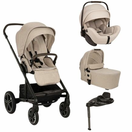 Poussette TRIO Mixx Next + Siège-auto ARRA FLEX + Nacelle Mixx Biscotti + Base Curv offerte NUNA