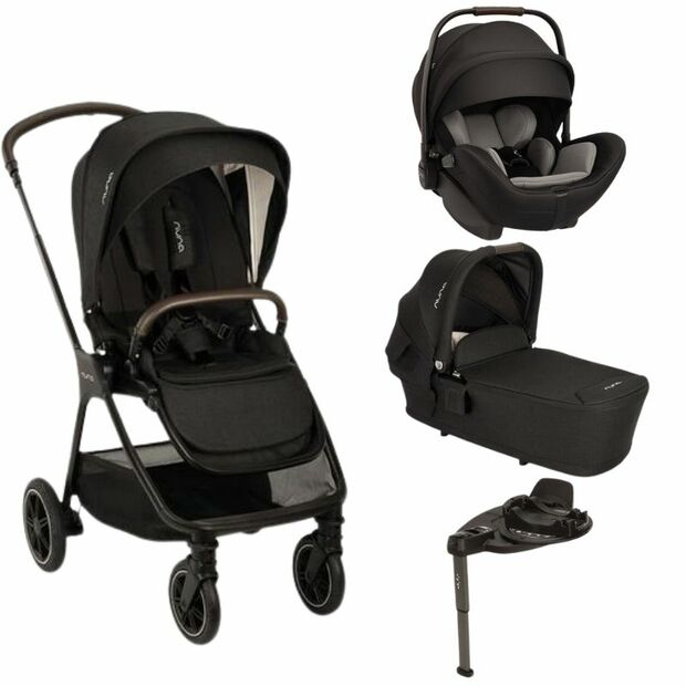 Poussette TRIO Triv Next + Siège-auto ARRA FLEX + Nacelle Lytl Caviar + Base Curv offerte NUNA