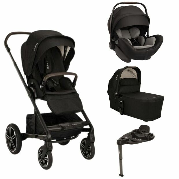 Poussette TRIO Mixx Next + Siège-auto ARRA FLEX + Nacelle Mixx Caviar + Base Curv offerte NUNA