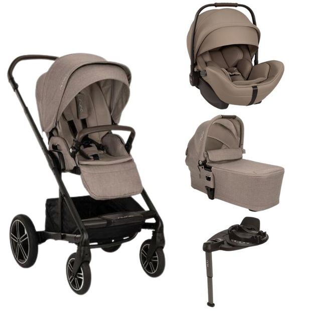 Poussette TRIO Mixx Next + Siège-auto ARRA FLEX + Nacelle Mixx Cedar + Base Curv offerte NUNA