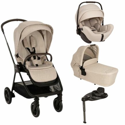 Poussette TRIO Triv Next + Siège-auto ARRA FLEX + Nacelle Lytl Biscotti + Base Curv offerte NUNA