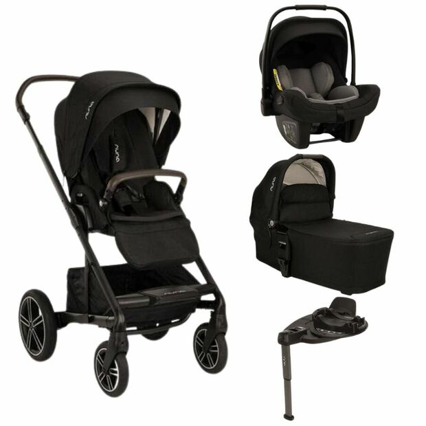 Poussette TRIO Mixx Next + Siège-auto Pipa Next + Nacelle Mixx Caviar + Base Curv offerte NUNA