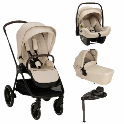 Poussette TRIV LX + Siège-auto Pipa Next + Nacelle Lytl Biscotti + Base Curv offerte NUNA