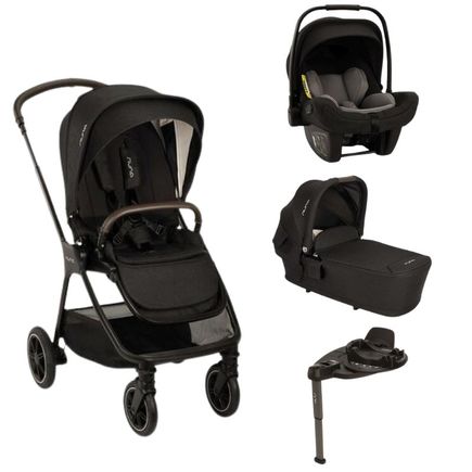 Poussette TRIO Triv Next + Siège-auto Pipa Next + Nacelle Lytl Caviar + Base Curv offerte NUNA