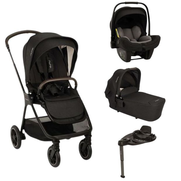 Poussette TRIO Triv Next + Siège-auto Pipa Next + Nacelle Lytl Caviar + Base Curv offerte NUNA