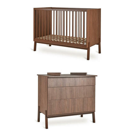 Chambre DUO Lit 60x120 + Commode ASHI Châtaignier + PAL OFFERT QUAX - 2