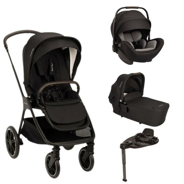 Poussette TRIV LX + Siège-auto ARRA FLEX + Nacelle Lytl Caviar+ Base Curv offerte NUNA