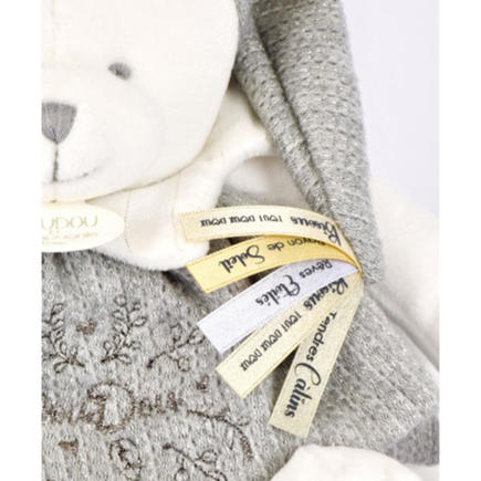 Peluche eveil Bébé Ours Blanc Argente - 30 cm DOUDOU ET COMPAGNIE - 2